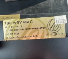 WEATHERBY 300 WBY MAG ULTRA-HIGH VELOCITY 180 GR TTSX