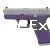 Glock 43X 9MM Bright Purple Frame Silver Slide