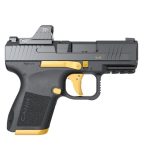 Canik METE MC9 Micro Compact Size 3.18inch Barrel Matte Black Finish With Gold Accents Optic Ready  2 Mags 15-12Rd  MeCanik M01 Mounted
