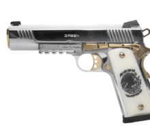 EAA Girsan Regard Liberador II 38SUP 9+1 5inch Barrel Gold Plated PVD Barrel Mexican Coat Of Arms Grips 8inch Overall