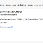 Winchester Model 70 Firing pin Spring