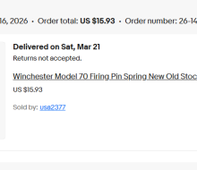 Winchester Model 70 Firing pin Spring