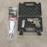 SIG PISTOL IN BOX WITH EXTENDED MAG IN PISTOL AND NON-EXTENDED MAG ON SIDE.AND PAPERWORK JPG