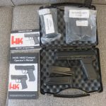 OPEN CASE SHOWING PISTOL AND PAPERWORK AND TOTAL OF 6 MAGAZINES
