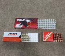 TOP VIEW OF ALL 3 BOXES OPEN SHOWING ROUNDS